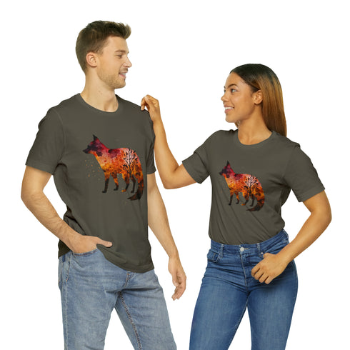 Autumn Fox Silhouette - Short Sleeve Tee